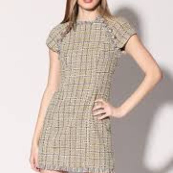 NWT - Walter Baker Desiree Cap Sleeve Tweed Minidress, Size 6 - Picture 1 of 2